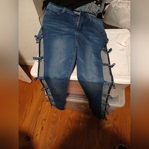 🎄🎁✨️Womens Super Sexy Cut Out Skinny Jeans By AQ Size 9/10